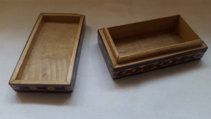 Tumbling Block Double Tunbridge Stamp Box