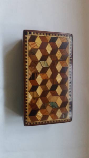 Tumbling Block Double Tunbridge Stamp Box