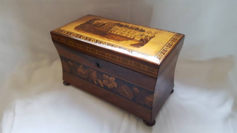 Battle Abbey Cloisters East Sussex Tunbridge Ware Tea Caddy
