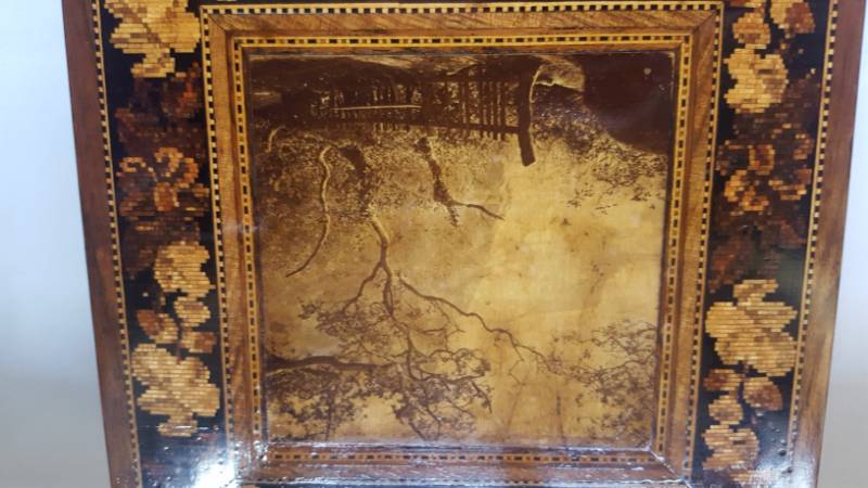 C.1870 Photograph On A Tunbridge Ware Box 