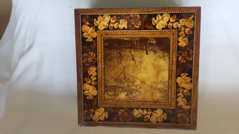 C.1870 Photograph On A Tunbridge Ware Box 
