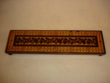 Tunbridge Ware Cribbage Board With Flowers - TWC105