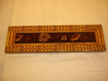 Tunbridge Ware Cribbage Board With Flowers - TCW120