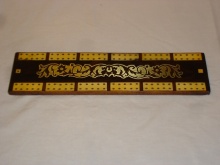 Large Regency Rosewood Bone Brass Cribbage Board - LRR150
