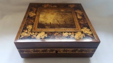 C.1870 Photograph On A Tunbridge Ware Box  - POA275